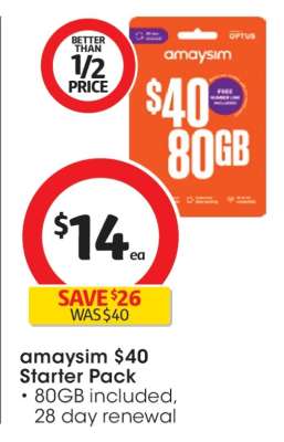 Amaysim $40 Starter Pack