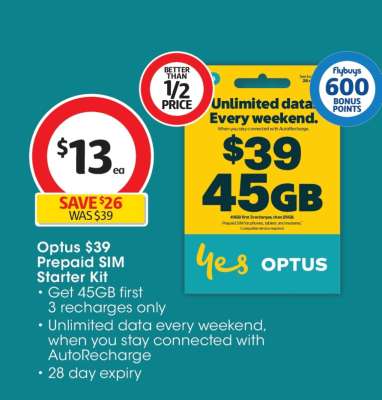 Optus $39 Prepaid SIM Starter Kit
