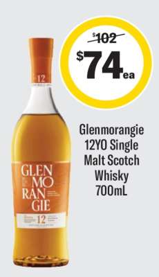 Glenmorangie 12YO Single Malt Scotch Whisky 700mL