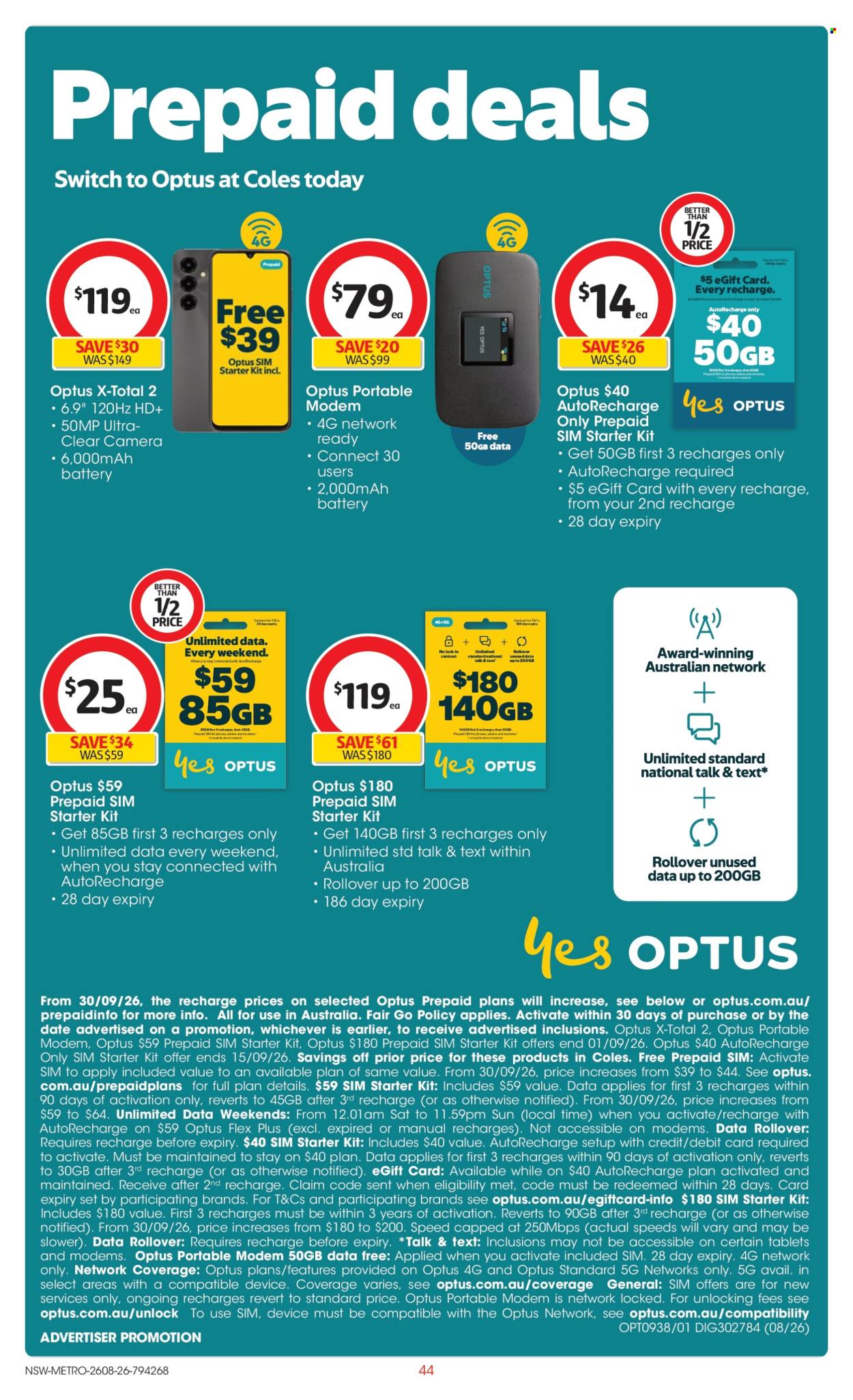 Coles catalogue - 26.8.2026 - 1.9.2026. Page 44