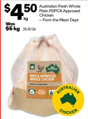 Australian Fresh Whole Plain RSPCA Approved Chicken