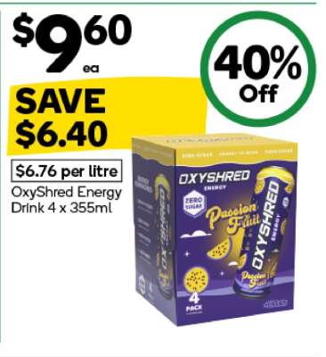 OxyShred Energy Drink 4 x 355ml