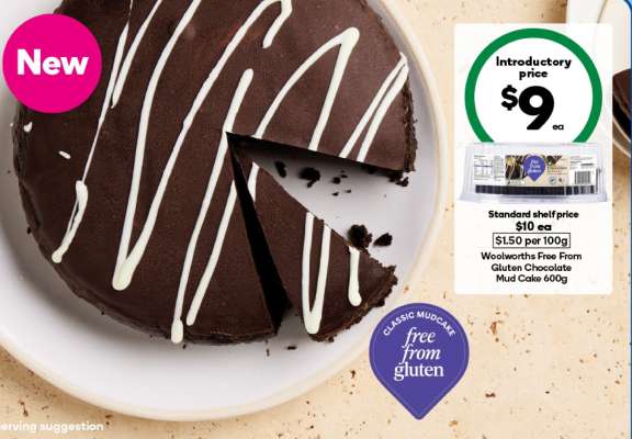 Woolworths Free From Gluten Chocolate Mud Cake 600g