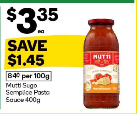 Mutti Sugo Semplice Pasta Sauce 400g