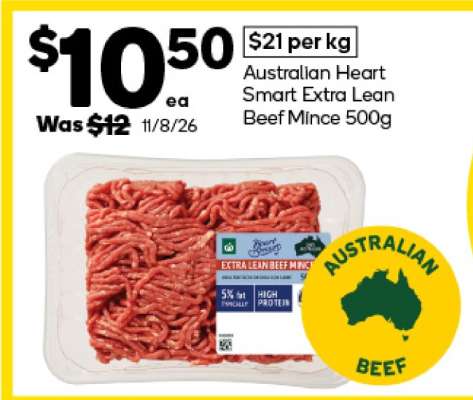 Australian Heart Smart Extra Lean Beef Mince 500g