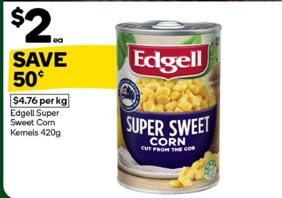Edgell Super Sweet Corn Kernels 420g