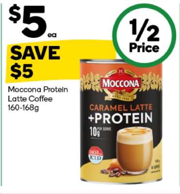 Moccona Protein Latte Coffee 160-168g