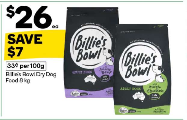 Billie’s Bowl Dry Dog Food 8 kg