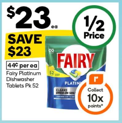 Fairy Platinum Dishwasher Tablets Pk 52