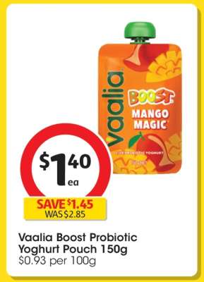Vaalia Boost Probiotic Yoghurt Pouch 150g