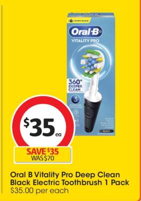 Oral B Vitality Pro Deep Clean Black Electric Toothbrush 1 Pack
