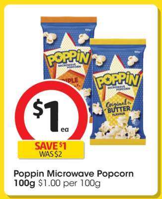 Poppin Microwave Popcorn 100g