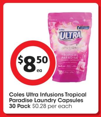 Coles Ultra Infusions Tropical Paradise Laundry Capsules 30 Pack