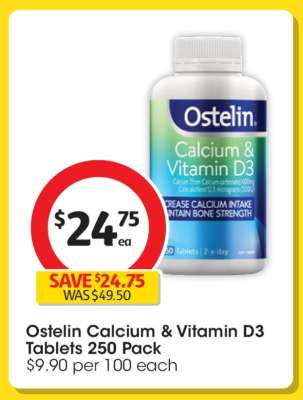 Ostelin Calcium & Vitamin D3 Tablets 250 Pack