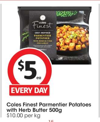 Coles Finest Parmentier Potatoes with Herb Butter 500g