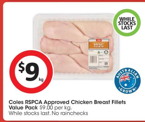 Coles RSPCA Approved Chicken Breast Fillets Value Pack