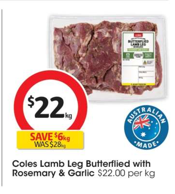 Coles Lamb Leg Butterflied with Rosemary & Garlic