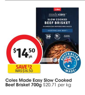 Coles Made Easy Slow Cooked Beef Brisket 700g