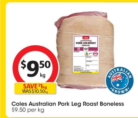 Coles Australian Pork Leg Roast Boneless