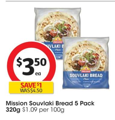 Mission Souvlaki Bread 5 Pack