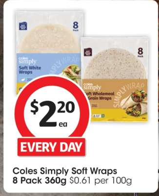 Coles Simply Soft Wraps