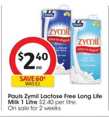 Pauls Zymil Lactose Free Long Life Milk 1 Litre