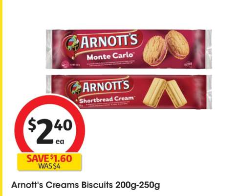 Arnott's Creams Biscuits 200g-250g