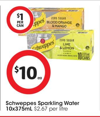 Schweppes Sparkling Water 10x375mL