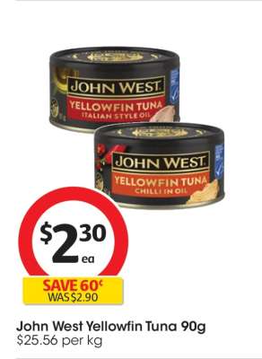 John West Yellowfin Tuna 90g
