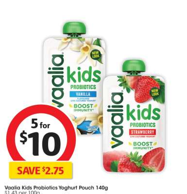 Vaalia Kids Probiotics Yoghurt Pouch 140g