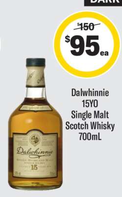 Dalwhinnie 15YO Single Malt Scotch Whisky 700mL