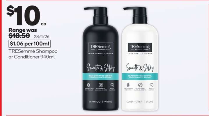 Tresemmé Shampoo or Conditioner 940mL