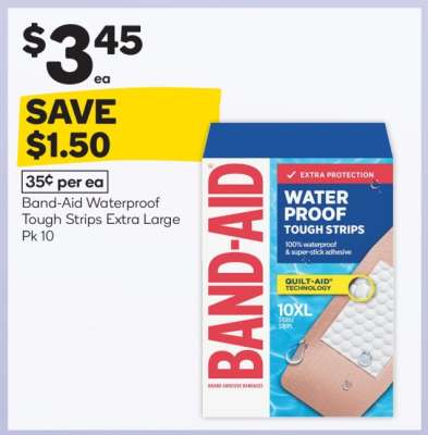 Band-Aid Waterproof Tough Strips Extra Large Pk 10