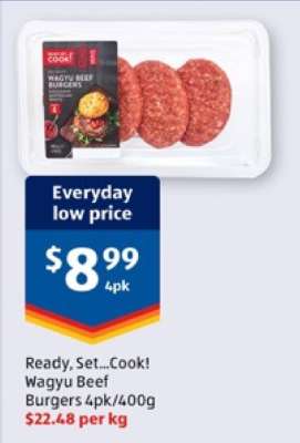 Ready, Set...Cook! Wagyu Beef Burgers 4pk/400g