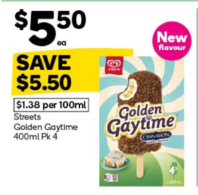Streets Golden Gaytime 400ml Pk 4