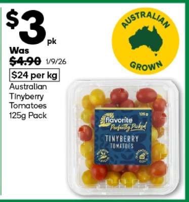 Australian Tinyberry Tomatoes 125g Pack