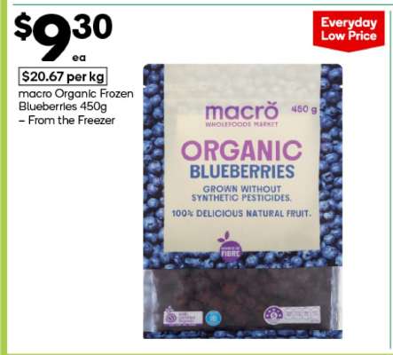 Macro Organic Frozen Blueberries 450g