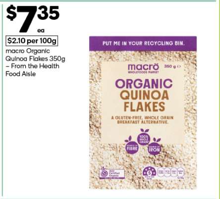 macro Organic Quinoa Flakes 350g