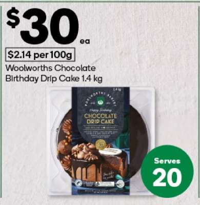 Woolworths Chocolate Birthday Drip Cake 1.4 kg