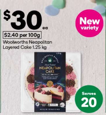 Woolworths Neapolitan Layered Cake 1.25 kg