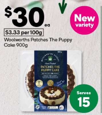 Woolworths Patches the Puppy Cake 900g