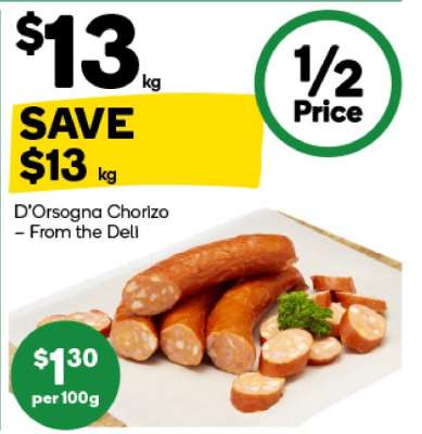 D'Orsogna Chorizo - From the Deli