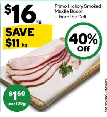 Primo Hickory Smoked Middle Bacon – From the Deli