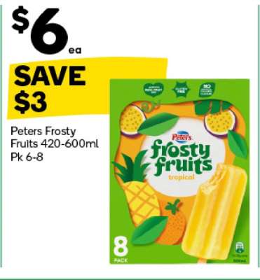 Peters Frosty Fruits 420-600ml Pk 6-8