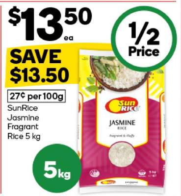 SunRice Jasmine Fragrant Rice 5 kg