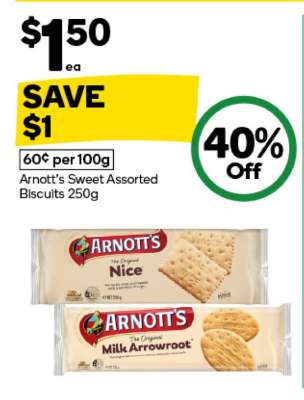 Arnott's Sweet Assorted Biscuits 250g