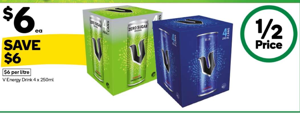 V Energy Drink 4 x 250ml