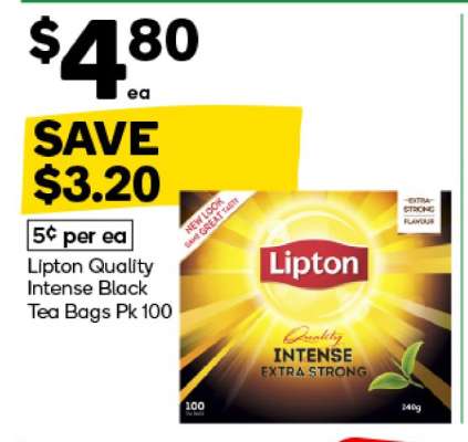 Lipton Quality Intense Black Tea Bags Pk100