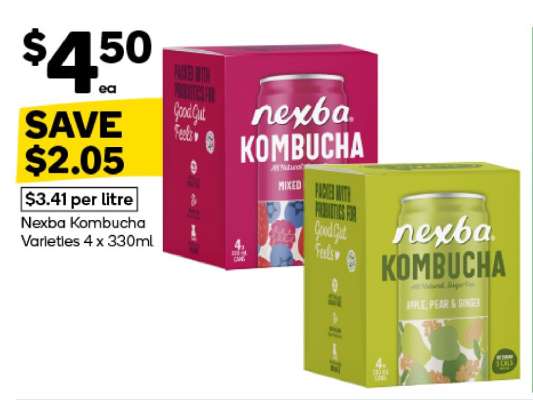 Nexba Kombucha Varieties 4 x 330ml