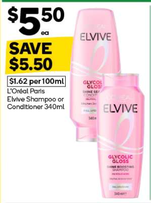 L'Oréal Paris Elvive Shampoo or Conditioner 340ml